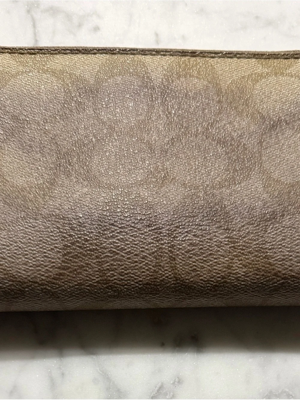 Coach Pink Floral Bi-Fold Wallet with Metallic Trim